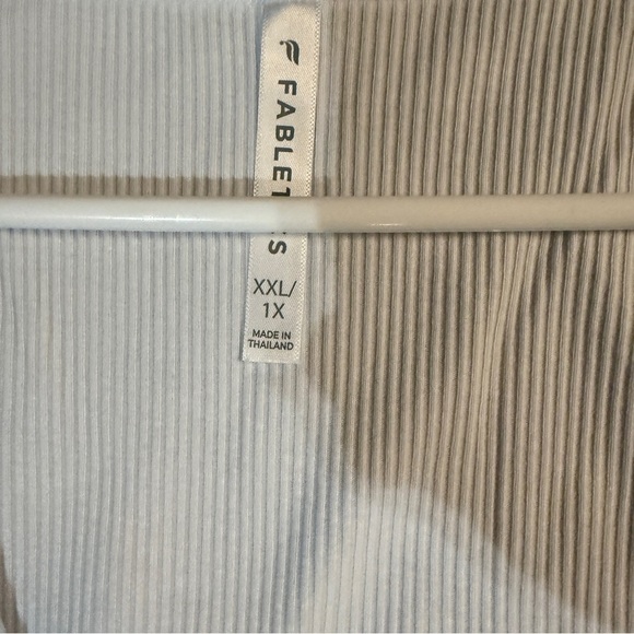 Fabletics Ribbed Square Neck Top Women’s XXL 1X NWT Long Sleeve White Stretchy - Picture 6 of 7